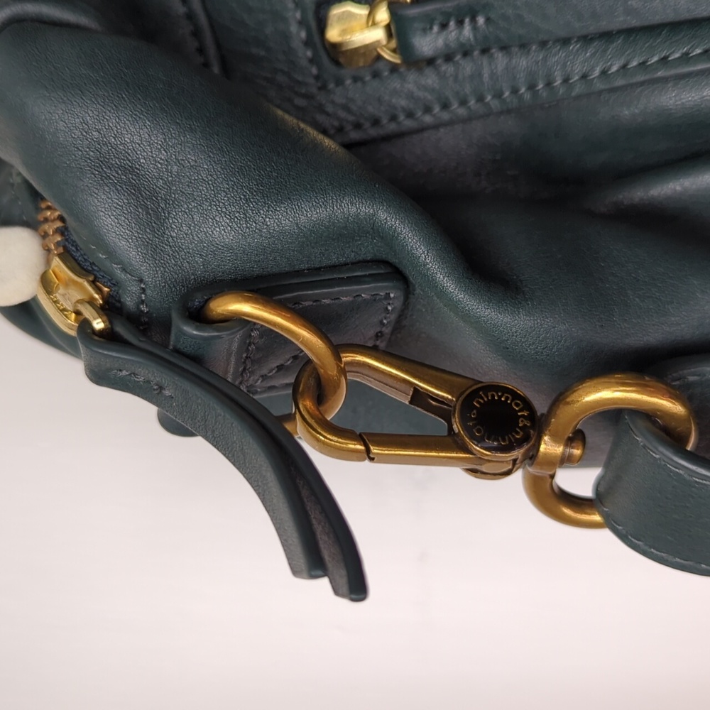 Large leather Dark Teal Crossbody bag from Paris, French nat & nin purse luxury